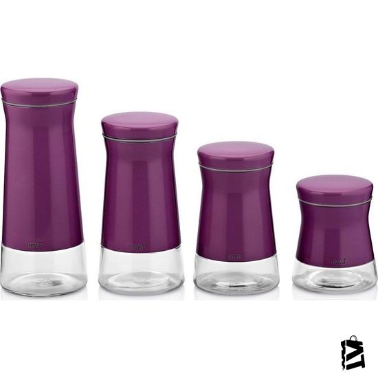 Neva N2398 Sweet Maxi Mor 4lü Cam Kavanoz Seti - Elden Taksitle Sözleşmeli Senetli Alışveriş