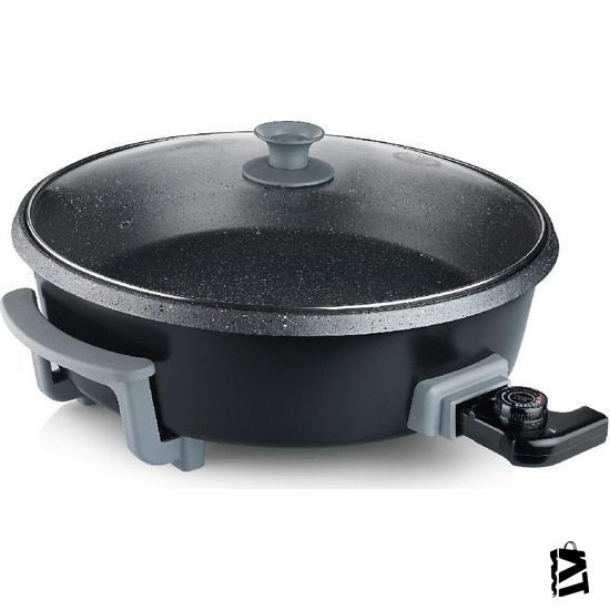 Schafer Crock 1200w Elektrikli Tava Pişirici Pizza Makinesi Siyah - Elden Taksitle Sözleşmeli Senetli Alışveriş