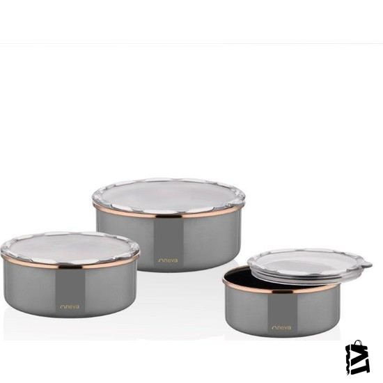 Neva N2783 Sweet Premium Grizay 3 Lü Emaye Saklama Kabı - Elden Taksitle Sözleşmeli Senetli Alışveriş