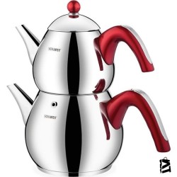 Schafer Tea Chef Çaydanlık Takımı (Orta) - 4 Parça - Krmızı