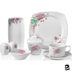 Korkmaz A8609 Bonjour Coll. 28 P Kahvaltı Seti (Kare)