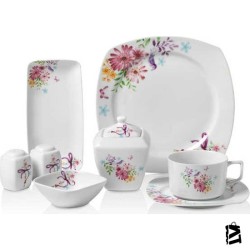Korkmaz A8608 Bonjour Coll. 28 P Kahvaltı Seti (Kare)