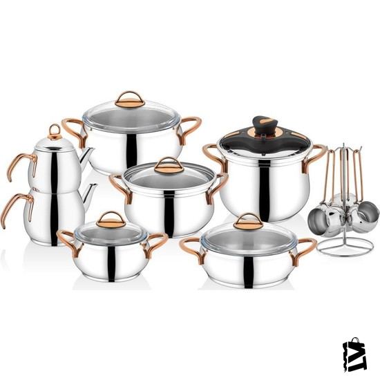 Schafer Alia çelik çeyiz Seti - 18 Parça Bakır - 1s004-29001-bkr01 - Elden Taksitle Sözleşmeli Senetli Alışveriş