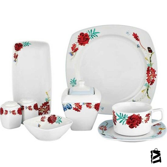 Korkmaz Bonjour Collection 28 Parça Kare Kahvaltı Seti - Elden Taksitle Sözleşmeli Senetli Alışveriş