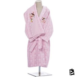 Özdilek Niloya Heart Lisanslı Havlu Bornoz Set Pembe 1/2 Yaş