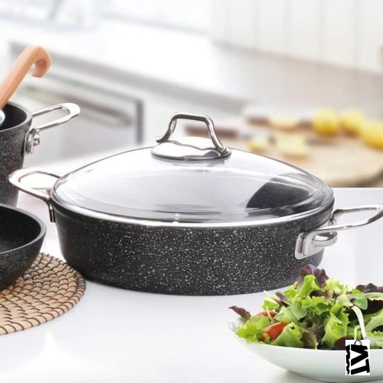 Falez Black Line Granit Döküm 28 Cm Kısa Karnıyarık Tencere Siyah - Elden Taksitle Sözleşmeli Senetli Alışveriş