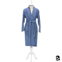 Özdilek Trendy Bornoz Tek Kişilik Şal Yaka Koyu Mavi-Xl