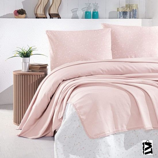 Schafer 4 Parça Flower Pudra çift Kişilik Pike Takımı - Elden Taksitle Sözleşmeli Senetli Alışveriş