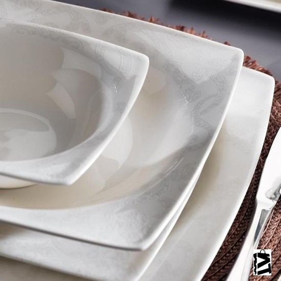 Schafer Beth 56 Parça 12 Kişilik Yemek Takımı Beyaz 02
