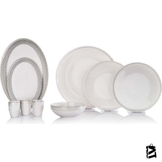 Schafer Adel Blues 56 Parça Bone Porselen Yemek Takımı Gld01 - Elden Taksitle Sözleşmeli Senetli Alışveriş