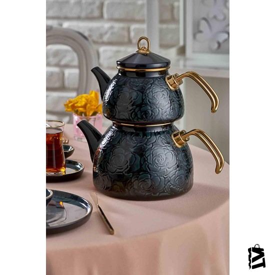Neva Bitter Gülriz Emaye Demlik Seti-n3233
