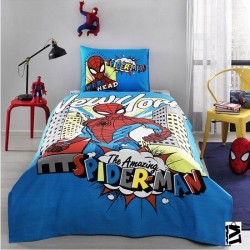 Özdilek Spiderman New York Tek Kişilik Disney Lisanslı Lastikli Fitted Çarşaf Çocuk Pike Takımı