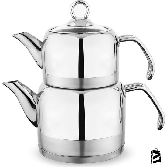 Schafer Ada Metal çaydanlık Takımı Orta Boy 4 Parça Inox - Elden Taksitle Sözleşmeli Senetli Alışveriş