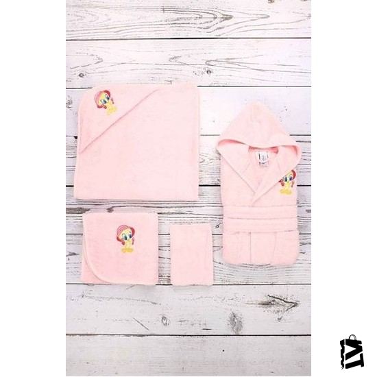 özdilek Tweety Yenidoğan Kız Bebek Bambu Bornoz Seti Pembe - Elden Taksitle Sözleşmeli Senetli Alışveriş