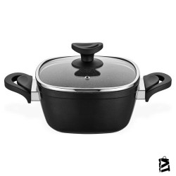 Schafer Granit Gastronomie Derin Tencere 24 cm Siyah