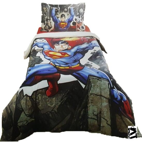 özdilek Lisanlı Tek Kişilik Nevresim Takımı Superman Stone - Elden Taksitle Sözleşmeli Senetli Alışveriş